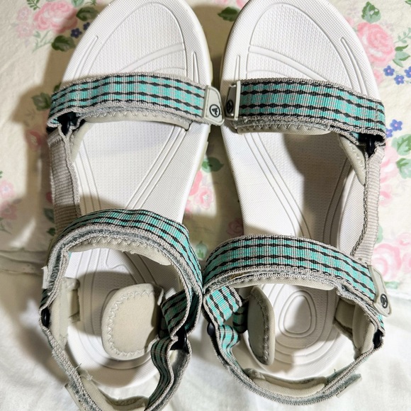 Atika Sandals - Gray and Teal Stripes hiking sandals for women size 7 - Picture 10 of 15